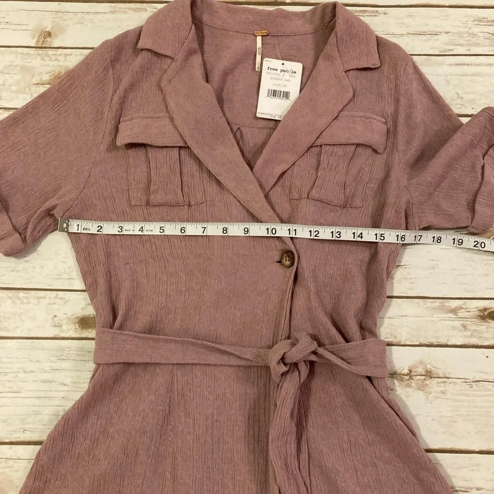 Free People Purple Ash Clementine Mini Dress Endless Summer Textured Wrap XS